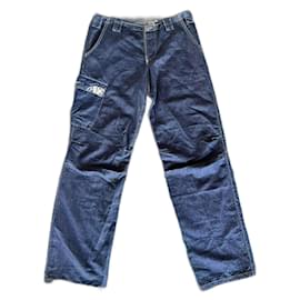 Giorgio Armani-Giorgio Armani Early 00s Cargo Blue Jeans-Blue