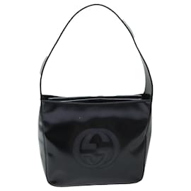 Gucci-GUCCI Shoulder Bag Patent leather Black Auth ep4433-Black