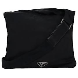 Prada-PRADA Shoulder Bag Nylon Black Auth bs14652-Black