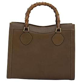 Gucci-GUCCI Bamboo Tote Bag Leather Brown 002 1186 0260 Auth ep4426-Brown