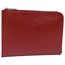 Louis Vuitton-LOUIS VUITTON Epi Pochette Jules PM Clutch Bag Red Car Mine LV Auth 76821-Red,Other