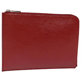 Louis Vuitton-LOUIS VUITTON Epi Pochette Jules PM Pochette Rouge Car Mine LV Auth 76821-Rouge,Autre