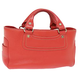 Céline-CELINE Sac à Main Cuir Rouge Auth 77382-Rouge