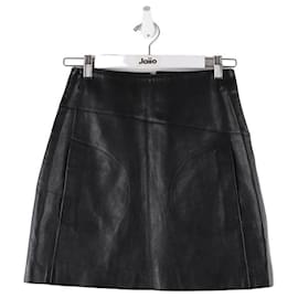 Bash Leather Mini Skirt Black