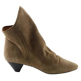 Isabel Marant-Suede Western Boots-Khaki