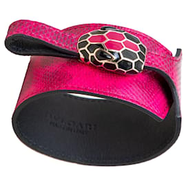 Bulgari-Bulgari Serpenti Forever Leather Cuff Bracelet-Pink