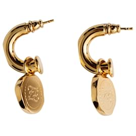 Fendi-Fendi Karligraphy Drop Earrings-Golden