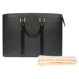Louis Vuitton-LOUIS VUITTON Flat Bag in Black Leather - 100147-Black