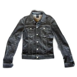 Dior by Kris Van Assche Fall Winter 2017 Black Denim "Hardior" Jacket Grey