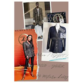 Chanel-Paris / Egypt Gripoix Buttons Tweed Jacket-Navy blue