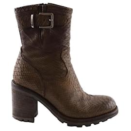 Free Lance-Leather buckle boots-Brown