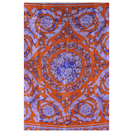 Versace-Silk square scarf-Orange