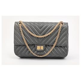 Chanel-CHANEL  Handbags   Leather-Dark grey