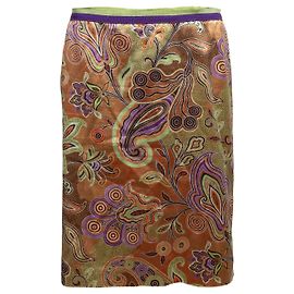 Saia lápis com estampa Etro Paisley laranja e multicolor tamanho IT 46 Laranja