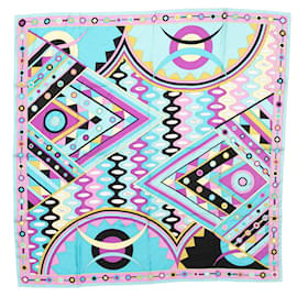 Emilio Pucci-Aqua & Multicolor Emilio Pucci Printed Silk Scarf-Multiple colors