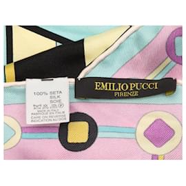 Emilio Pucci-Aqua & Multicolor Emilio Pucci Printed Silk Scarf-Multiple colors