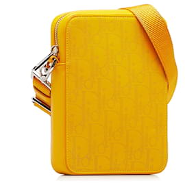 Dior-Yellow Dior Oblique World Tour Messenger Bag-Yellow
