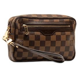 Louis Vuitton-Brown Louis Vuitton Damier Ebene Pochette Billets Macao Clutch Bag-Brown