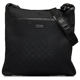 Gucci-Black Gucci GG Canvas Crossbody Bag-Black