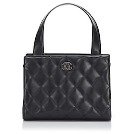 Chanel-Sac à main en cuir d'agneau Chanel noir-Noir