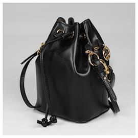 Fendi-FENDI calf leather Mini Mon Tresor 2way Handbag in Black-Black