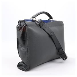 Fendi-Fendi Peekaboo Fit Selleria Leather 2Way Handbag in Blue and Grey 7VA406-Grey