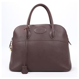 Hermès-Hermes Bolide 35 Togo Brown Handbag Gold Metal Fittings ○U:1991-Brown