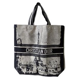 Bolsa tote da Christian Dior Branco Azul escuro