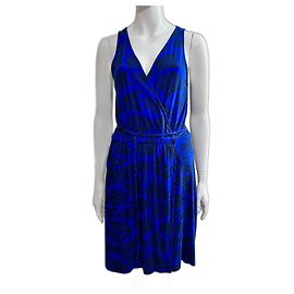 Diane Von Furstenberg Abito avvolgente nero e blu DvF Obelixe Nero Blu