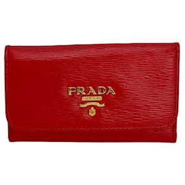 Prada-Prada Vitella Move 6 Key Holder Red-Red