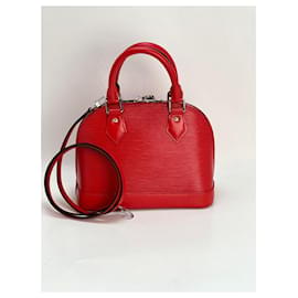 Louis Vuitton-LOUIS VUITTON Alma BB Epi Coquelicot Shoulder Bag-Red