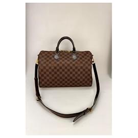 Louis Vuitton-LOUIS VUITTON Damier Ebene Speedy Bandouliere 35 Shoulder Bag-Brown