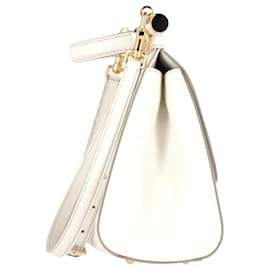 Dolce & Gabbana-Dolce & Gabbana Medium Miss Sicily Top Handle Bag in White Leather-White,Cream