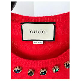 Gucci-Gucci Womens NY Yankees Wool Red Sweater Pullover-Red