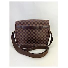 Louis Vuitton-LOUIS VUITTON Shelton MM Mallette Damier Ébène-Marron