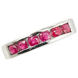 & Other Stories-LuxUness Platinum Ruby Ring  Metal Ring in Excellent condition-Silvery