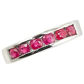 & Other Stories-Pt900 Platinum Ruby 0.9ct Ring Size 10 in Great Condition-Silvery