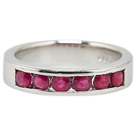 & Other Stories-Pt900 Platinum Ruby 0.9ct Ring Size 10 in Great Condition-Silvery