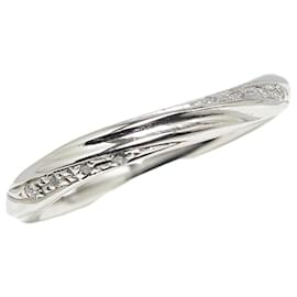 & Other Stories-LuxUness Platinum Diamond Ring  Metal Ring in Excellent condition-Silvery