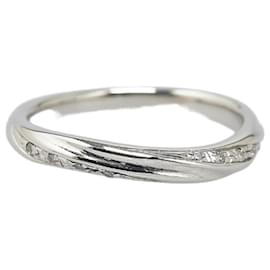 & Other Stories-Pt900 Platinum Diamond Ring for Women, Size 6 in Great Condition-Silvery