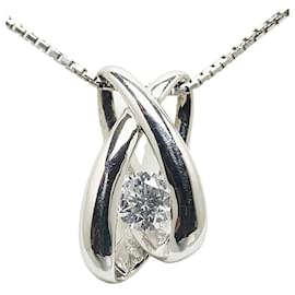 & Other Stories-LuxUness Platinum Diamond Necklace  Metal Necklace in Excellent condition-Silvery