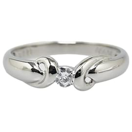 & Other Stories-Pt900 Platinum Diamond Ring 0.1ct Size 10.5 in Great Condition-Silvery