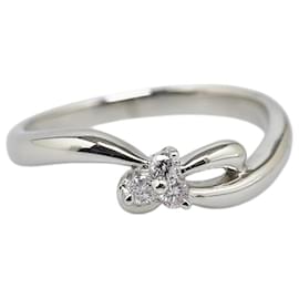 & Other Stories-Pt900 Platinum Diamond Ring 0.07ct for Women, Size 8 in Excellent Condition-Silvery