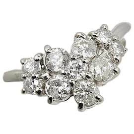 & Other Stories-LuxUness Platinum Diamond Flower Ring Metal Ring in Excellent condition-Silvery