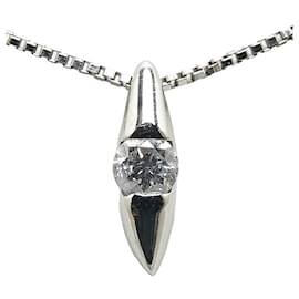 & Other Stories-LuxUness Platinum Diamond Necklace Metal Necklace in Excellent condition-Silvery