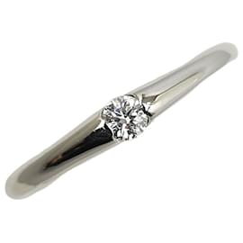 & Other Stories-Anel de platina Pt900 com diamante de 0,113 ct em excelente estado-Prata