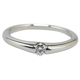 & Other Stories-Anel de platina Pt900 com diamante de 0,113 ct em excelente estado-Prata