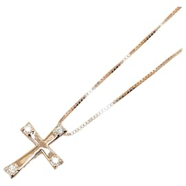 & Other Stories-LuxUness 14K Diamond Cross Necklace  Metal Necklace in Excellent condition-Golden