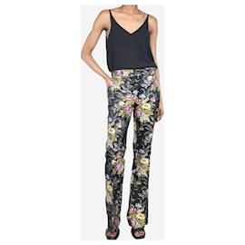 Gucci-Multi floral jacquard flare trousers - size UK 8-Multiple colors