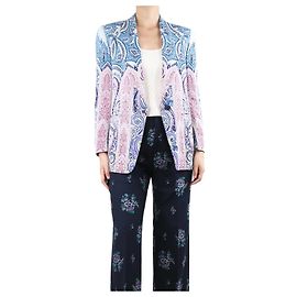 Etro Blue and purple paisley printed blazer - size UK 14 Blue